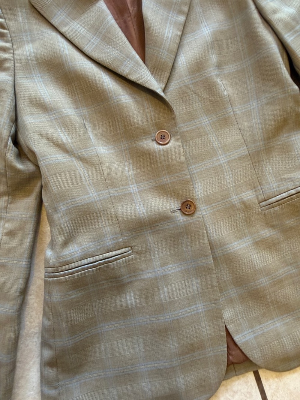 Barneys New York vintage Plaid 100% Wool Blazer - Picture 5 of 9